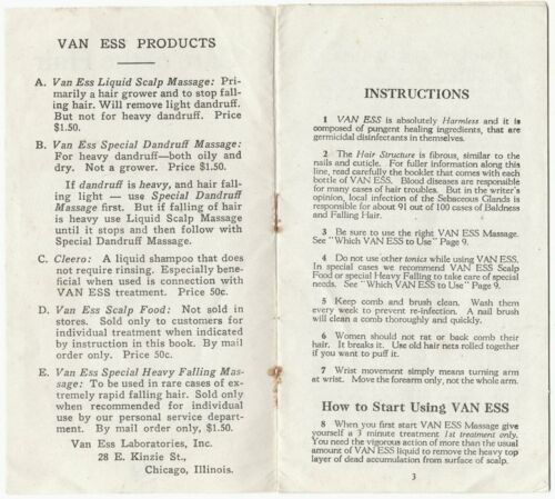 vintage 16 page booklet VAN ESS Hair & Scalp Products, Ruth Brown circa 1920's - Picture 2 of 4