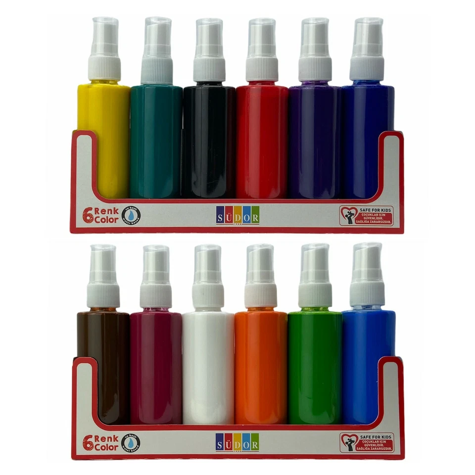 Textil-Sprühfarbe Textilfarben Stoffmalerei T-Shirt Farbe, 6-12 Stofffarben-Set - Bild 2 von 2