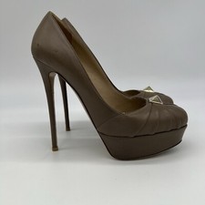 Valentino Garavani Rockstud Leather Pleated Studded Platform Pump Shoes Heels