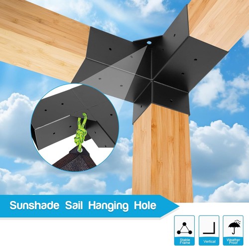 4x4 Gazebo Pergola Brackets Kit 3-Way Right Angle Corner Bracket for 4x4 Lumber - Picture 5 of 9