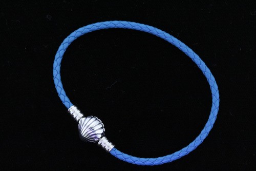 Pandora Moments Seashell Clasp Turquoise Leather Bracelet, 598951C01 - Picture 4 of 10