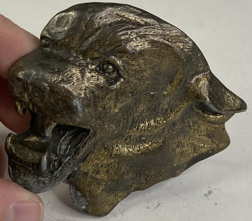 Vintage 1970’s MBCI Mountain Lion’s Head Brasstone Belt Buckle - Picture 1 of 5