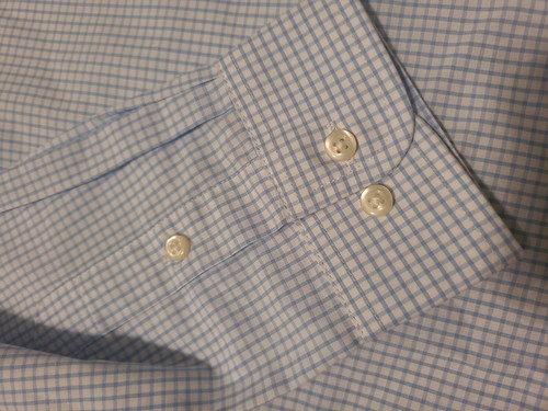 Boys Long Sleeve Button Down Shirt Cat & Jack Blue White Size XL (16) - Picture 9 of 12