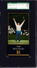 Nick Faldo 1997 Grand Slam 1989 Masters Champion golf card grade SGC 92 8.5 NmMt