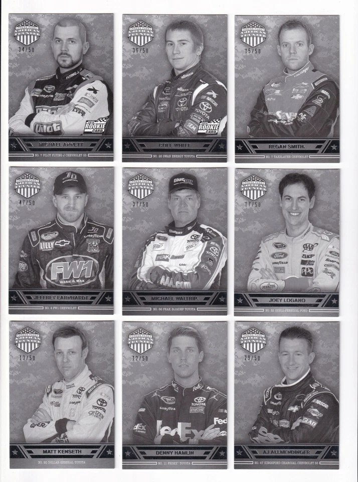 2014 Am. Thunder NUMBERED B & W PARALLEL #36 Brian Vickers BV$5! #09/50! - Image 2 of 3