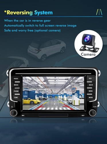 7" Android Car Stereo Radio For VW Volkswagen Golf CC Passat Carplay GPS Navi BT - Picture 9 of 15