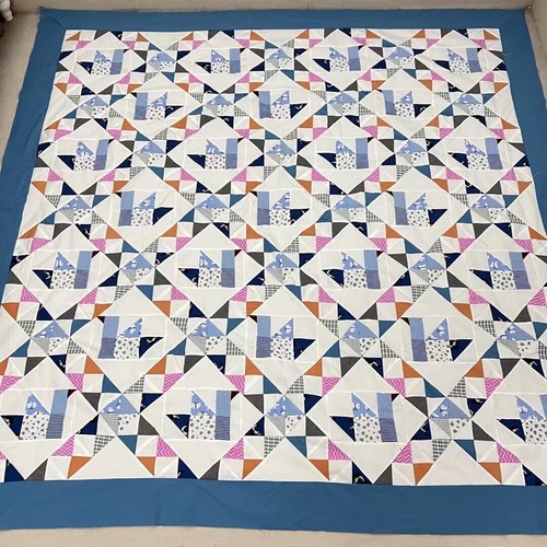 Handarbeit Sommer Enten Baumwolle Patchwork Quilt Top/Topper 86x86" - Bild 1 von 4