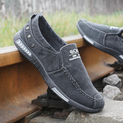 Trendy Denim Men's Canvas Shoes Slip on Sneakers Male for Summer New Outdoor - Picture 2 of 8
