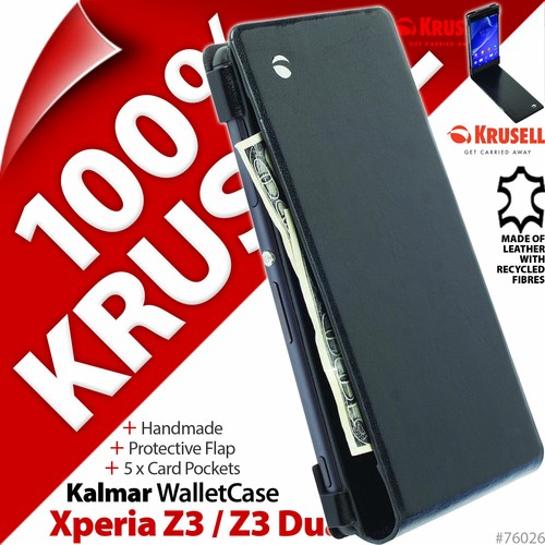 Krusell Kalmar WalletCase Wallet Flip Case Cover for Sony Xperia Z3 / Z3 Dual - Picture 6 of 12
