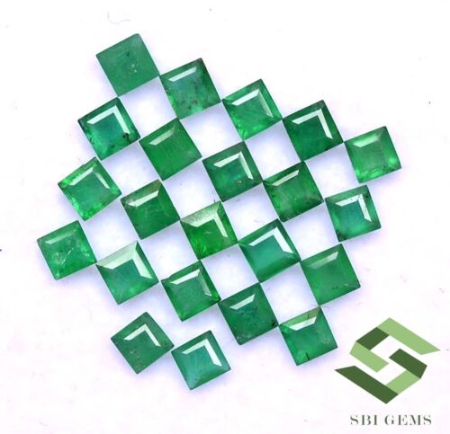 2.25 mm Natural Emerald Square Cut 2.12 CTS Lot 22 Pcs Calibrated Loose Gemstone - Picture 2 of 3