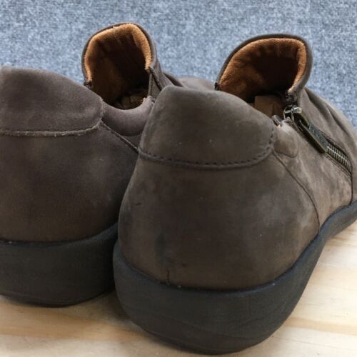 Aetrex Shoes Womens 10 Katie Slip On Loafers Brown Leather Zipper Casual Low - Picture 11 of 19