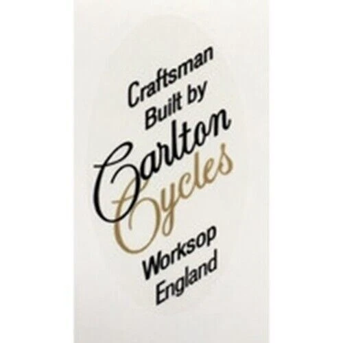 Carlton Sitz Aufkleber " Craftsman Eingebaut Von Fahrräder Worksop England "