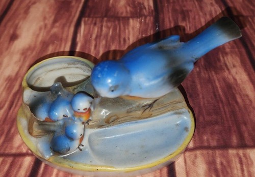 Vintage Bluebird with babies succulent plant holder Japan - Picture 2 of 5
