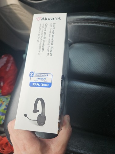 Aluratek Wireless Bluetooth Headset with Boom Mic for Video Conference - Sealed - Zdjęcie 2 z 7