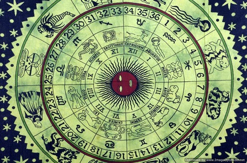 Horoscope Tapestry Indian Zodiac Astrology Wall Hanging Throw Hippie Bedspread - Picture 11 of 33