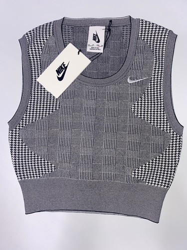 Nike Sleeveless Crop Top Knit Black White Oreo CD3961 010 Womens Size XS - Picture 1 of 6