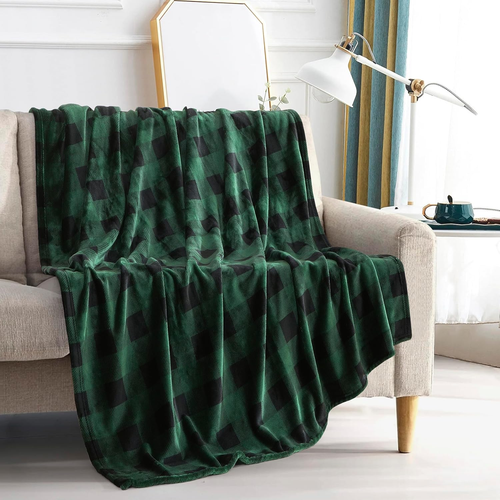Velvet Touch Ultra Plush Christmas Holiday Buffalo Plaid Fleece Throw/Blanket - Picture 11 of 12