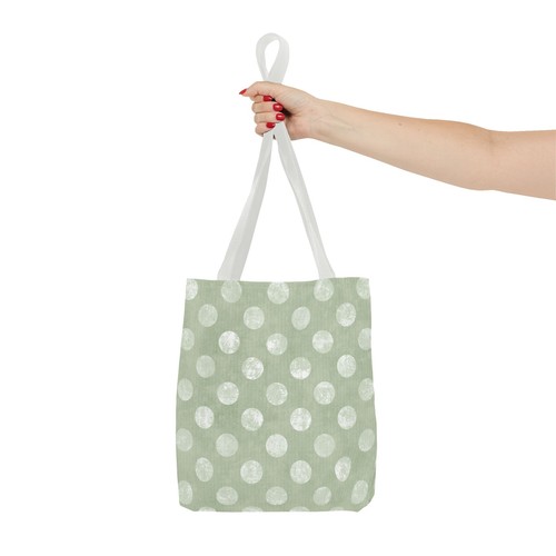 Christmas Color Big Dots Tote Bag - Holiday Shopping Bag, Red Green Polka Dot - Picture 21 of 61