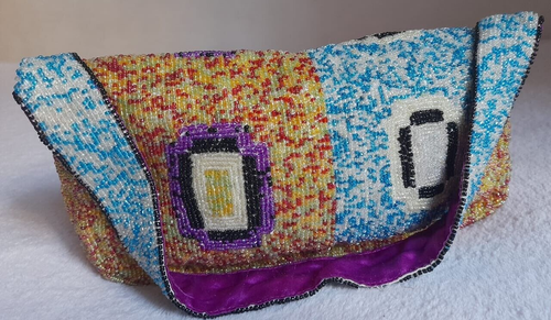 90s vintage Christiana shoulder bag Multi-coloured beaded touch of boho charm - Picture 9 of 24