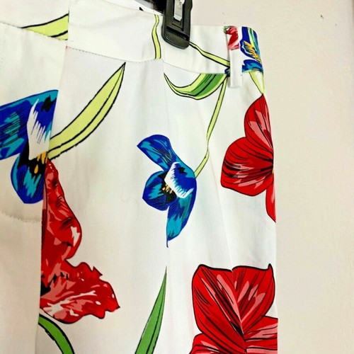 Monroe & Main Womens Sz 8 Print Pants Floral Red White Blue Style 917625 - Picture 2 of 4