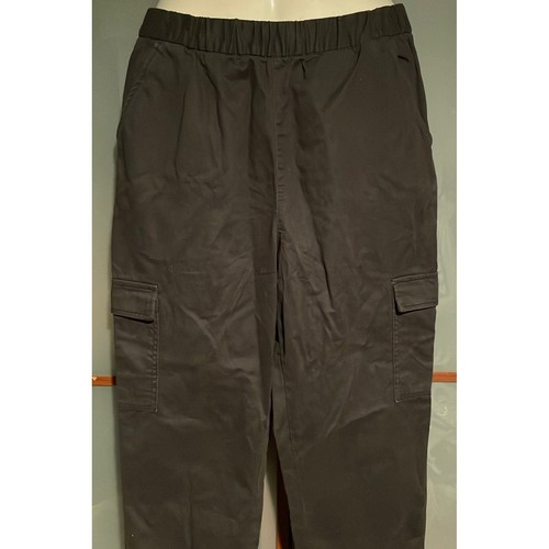 H&M Divided Black Elastic Waist & Legs Pocket Utility Cargo Pants Joggers Size 6 - Picture 3 of 4