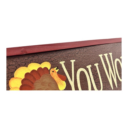 Letrero de madera ligero de pavo de acción de gracias Gobble Til You Wobble 24" de largo otoño - Imagen 7 de 11
