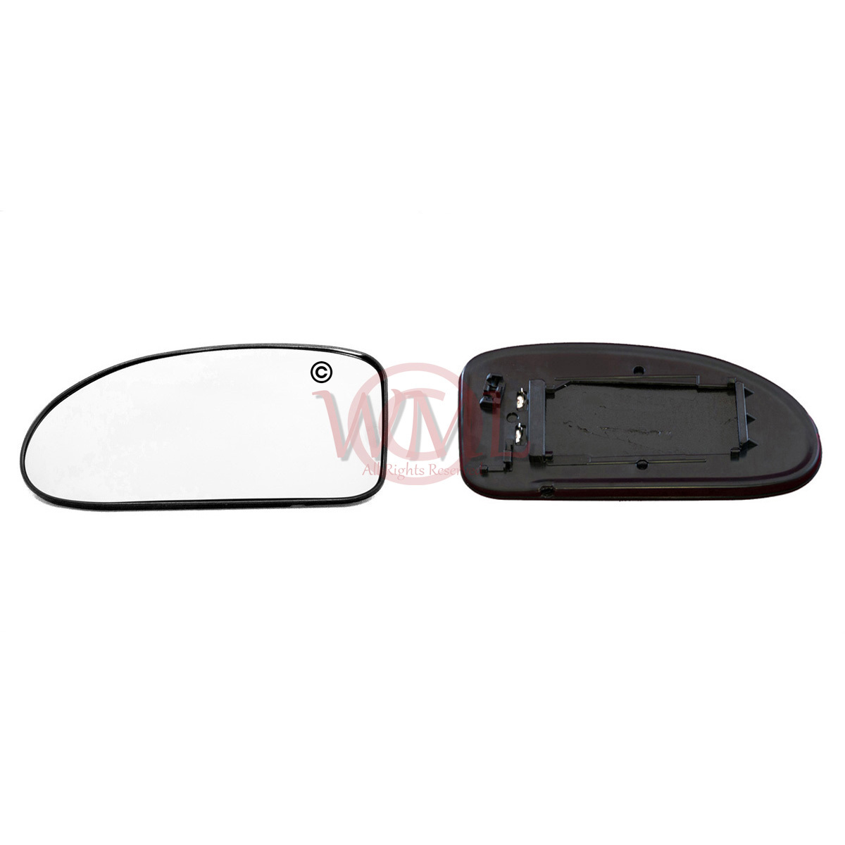 FORD FOCUS 1998->2004 DOOR/WING MIRROR GLASS SILVER, HEATED & BASE LEFT SIDE