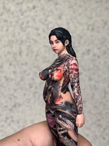 1/18 1/16 1/12 Miniatures Tattoo Warrior Girl Scene Figures For Cars Vehicles - Picture 9 of 10
