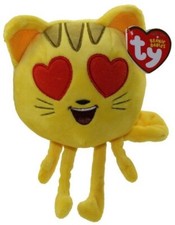 Ty Beanie Babies Emoji Movie Cat Heart Eyes Stuffed Plush Toy