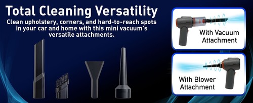 Pocket Vac PRO Vacuum, Rechargeable Handheld Vacuum / Blower with Charging Dock - Picture 8 of 8