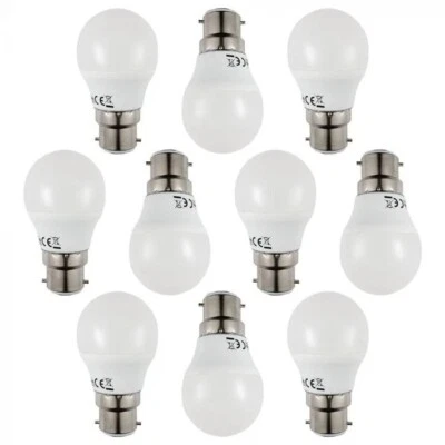 ELLY-DEE 10x LED 3 Watt Golf Ball B22 Bayonet Bulb Warm White 3000K B22 Fitting 3w = 25w