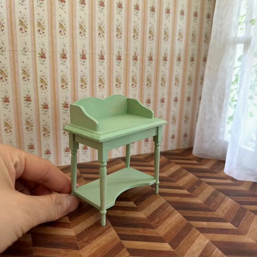 Maßstab 1:12 Puppenhaus Miniatur möbel Möbel Schrank Tisch zubehör Holz Grün - Bild 14 von 16
