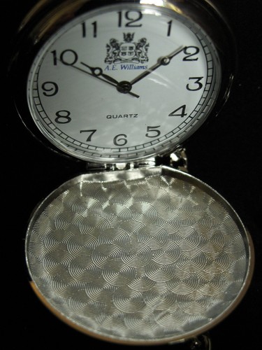 MUSIC MUSICIAN POCKET WATCH SONG ENGLISH PEWTER FACED FOB POLISHED & CHAIN & BOX - Picture 4 of 11