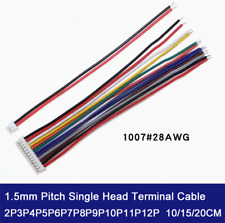 5Pcs 1.5mm Pitch Single Head Terminal Cable 2P-12P Connection Cable 10/15/20CM