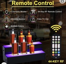 20” Multicolor LED Illuminated 2 Tier Liquor Bottle Display Shelf W/Remote