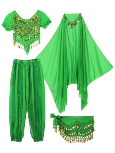 Damen Tanzbekleidung Laterne Kostüm Harem Outfit Cosplay Tanz Schal Bauch Sets - Bild 94 von 139