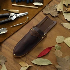 Tourbon Leather Garden Shear Sheath Belt 2 Pocket Tool Pruning Scissors Holder