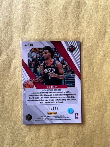 2023-24 Phoenix Tari Eason #'d /199 RED #143 Parallel 1 - Picture 2 of 3
