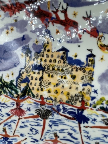 Anthropologie Pauline de Roussy de Salas Holiday Nutcracker Santa Platter New - Picture 11 of 17
