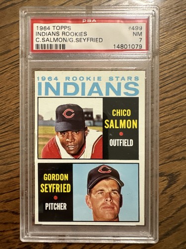 1964 Topps Indians Rookies Salmon/Seyfried #499 PSA 7  *GREAT CENTERING* - Picture 1 of 2