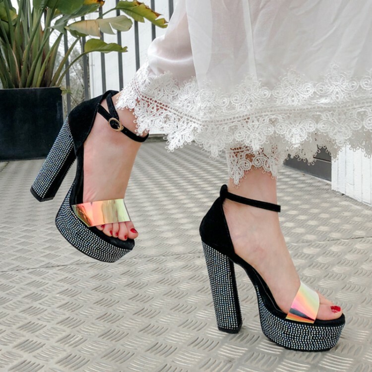Women Women Women Trendy Sexy Diamante Peep Toe Ankle Strap Pumps High Heels Platform Sandal 644953 Women Women Women Trendy Sexy Diamante Peep Toe Ankle Strap Pumps High Heels Platform Sandal 644953