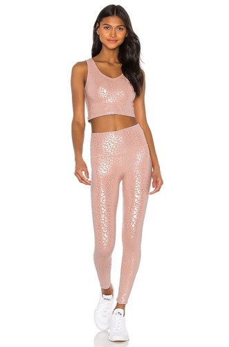 Beyond Yoga DI3243 Brillante Leopardo Cintura Alta Midi Legging Tintado Rosa Talla L - Imagen 4 de 4