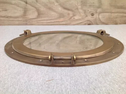 New 15" inch Brass Finish Porthole Nautical Maritime Wall Ship Cabin Decorative - Picture 5 of 8
