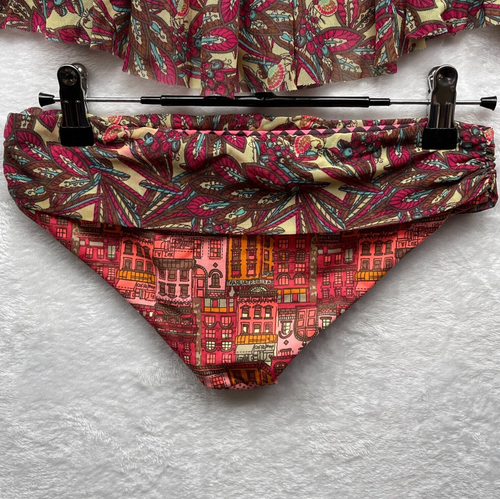 Maaji Swimsuit Girl's Small 2-Piece Bikini Pink Brown Soft Yellow Mesh Overlay - Picture 13 of 18