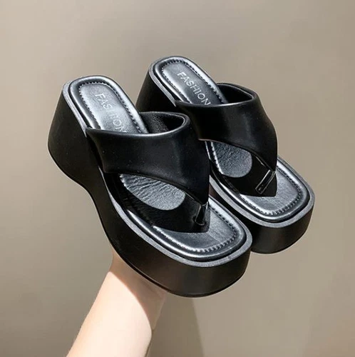 Summer Womens Slippers Platform Flip Flops Clip Toe Wedges Heels Thong Sandals - Picture 16 of 21