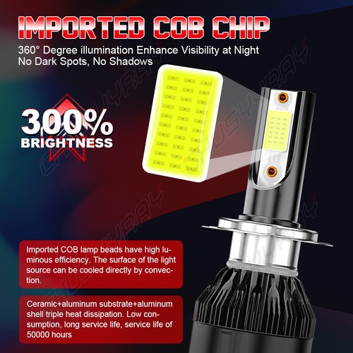 For HONDA Element 2003 2004 2005 H4 9003 LED Headlight High/Low Bulbs 6000K - Afbeelding 6 van 11