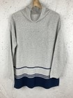 J. Jill Wmns Sz Petite Small PS Gray Oversized Sweater Cowl Neck Gray Stripe
