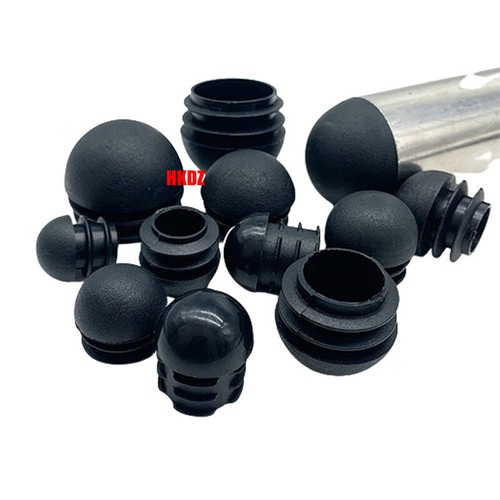16mm-32mm Black Domed Round Tubing Plugs Plastic Blanking End Caps Pipe Inserts - Picture 8 of 13