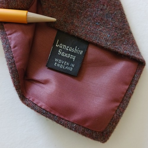 Yves Saint Laurent Tie Lancashire Saxony Woven in England Brown All Saxony Wool - Picture 5 of 12