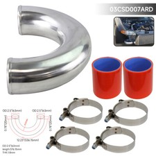 63mm 2.5" 180 Grad Aluminium Turbo Rohr Rohrleitungen Silikonschlauch Klammern